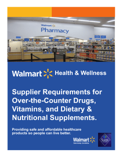 Supplier Requirements for Over-the-Counter Drugs