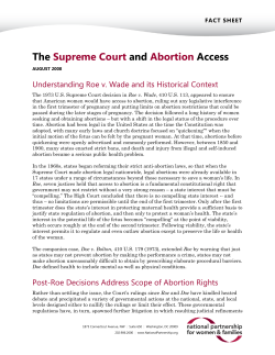 The Supreme Court and Abortion Access (August 2008)