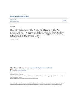 Hostile Takeover: The State of Missouri, the St. Louis School District