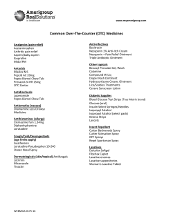 Common Over-The-Counter (OTC) Medicines