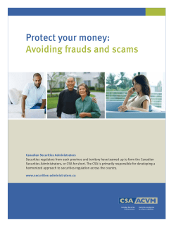 Protect your money: Avoiding frauds and scams