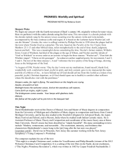 About the concert - Cantabile Chamber Chorale