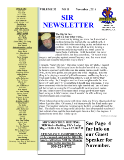 November 2016 Newsletter