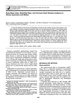 Body Mass Index, Waist/Hip Ratio, and Coronary Heart Disease