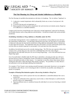Drug and Alcohol Addiction as a Disability