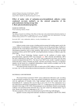 Effect of molar ratio of melamine-urea