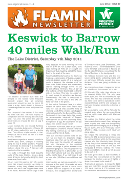 Keswick to Barrow 40 miles Walk/Run
