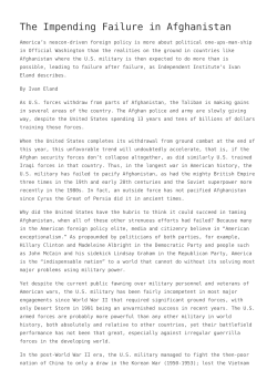 The Impending Failure in Afghanistan,Why JFK