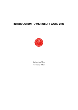 INTRODUCTION TO MICROSOFT WORD 2010