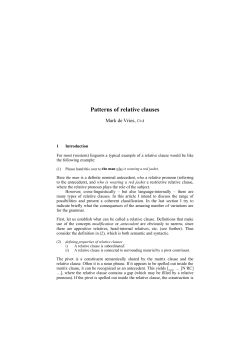 Patterns of relative clauses