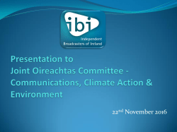Presentation to Joint Oireachtas Committee