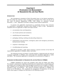 CHAPTER 5 STANDARDS FOR MANAGEMENT OF HAZARDOUS