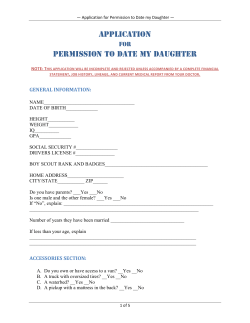 Application for Permission to Date my Daughter