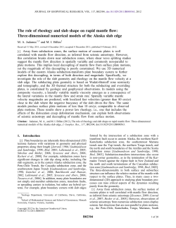 The role of rheology and slab shape on rapid mantle flow: Three