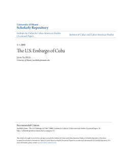 The US Embargo of Cuba - Scholarly Repository