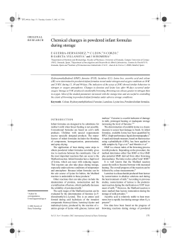 Chemical changes in powdered infant formulas during storage