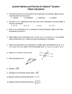 Rising 9th Grade Math Packet