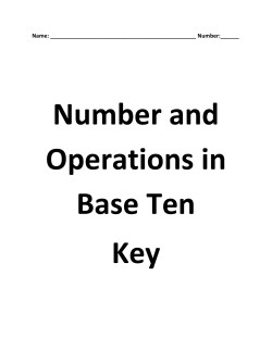 Homework Packet Numbers and Operations in Base Ten Key