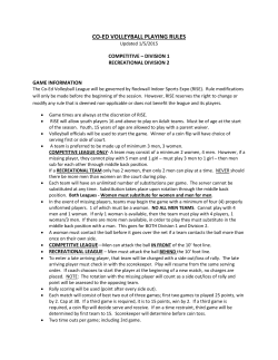 co-ed volleyball playing rules