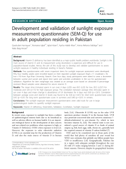 Development and validation of sunlight exposure measurement