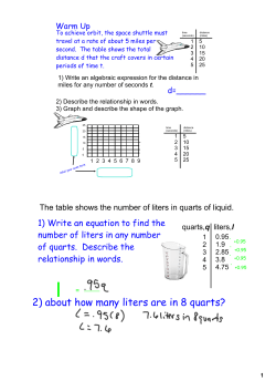 2) about how many liters are in 8 quarts?