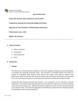 Policy Title: Reserve Funds and Reserve Fund Transfers Prepared
