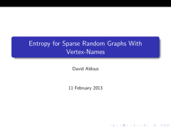 Entropy for Sparse Random Graphs With Vertex
