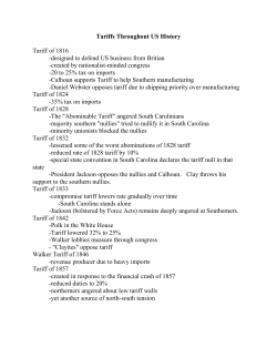 Tariffs Throughout US History Tariff of 1816