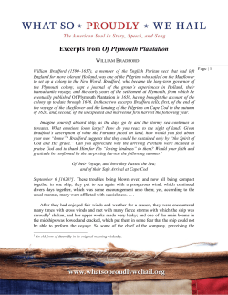 Excerpts from Of Plymouth Plantation - What So