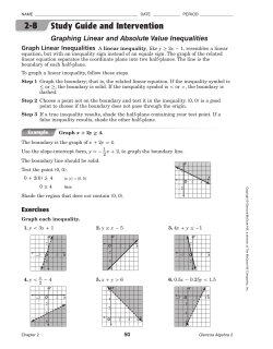 2-8 Study Guide and Intervention Graphing Linear and Absolute