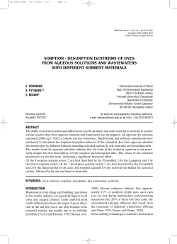 sorption - desorption isotherms of dyes from aqueous solutions and