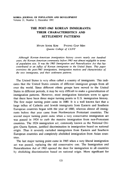 THE POST -1965 KOREAN IMMIGRANTS - S