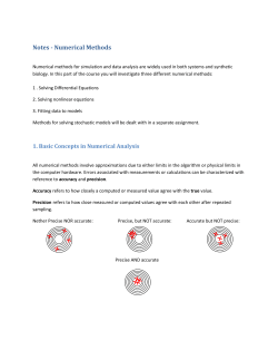 Notes - Numerical Methods