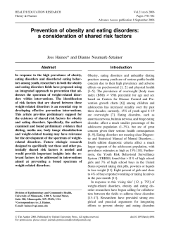 Prevention of obesity and eating disorders: a consideration of
