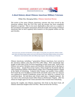 A short history about Chinese American Military Veterans