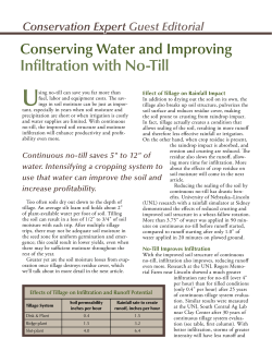 Infiltration with No-Till - Harvesting The Potential