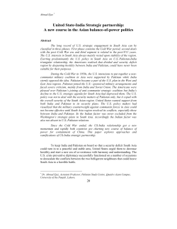 United State-India Strategic partnership