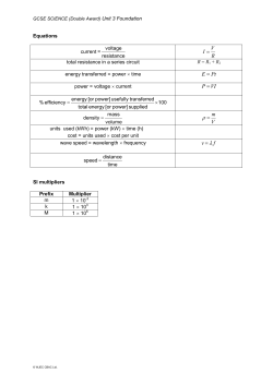 GCSE Science (Double Award) Physics Equations pdf | GCSE