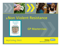 Non Violent Resistance - Oxleas NHS Foundation Trust