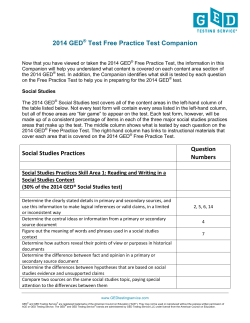 2014 GED® Test Free Practice Test Companion Social Studies