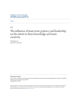 The influence of team trust, potency and leadership on the intent to