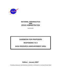 Guide to Proposers Responding to a NASA Research