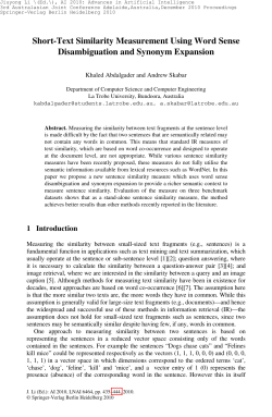 Short-Text Similarity Measurement Using Word