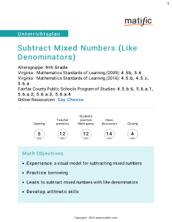 Subtract Mixed Numbers (Like Denominators)
