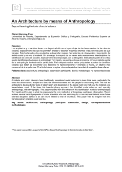 An Architecture by means of Anthropology - i2