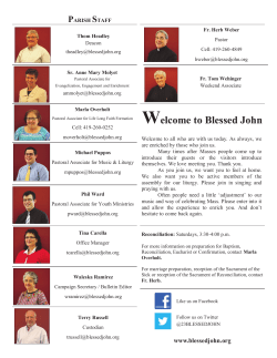 Welcome to Blessed John