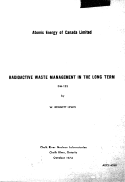 Atomic Energy of Canada Limited RADIOACTIVE WASTE