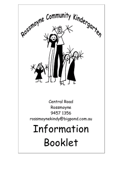 Information Booklet - Rossmoyne Primary School