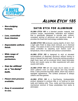 SATIN ETCH FOR ALUMINUM - Hill Brothers Chemical Co.