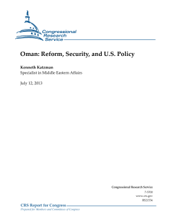 Oman: Reform, Security, and US Policy
